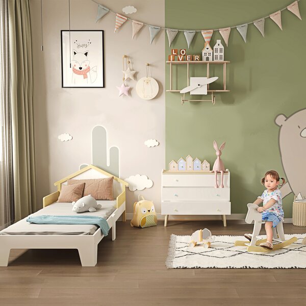 HOMCOM Cavallo a Dondolo per Bambini 1-3 Anni, Design Classico in Legno con Maniglie e Poggiapiedi, 68x26.5x48cm, Bianco|Aosom