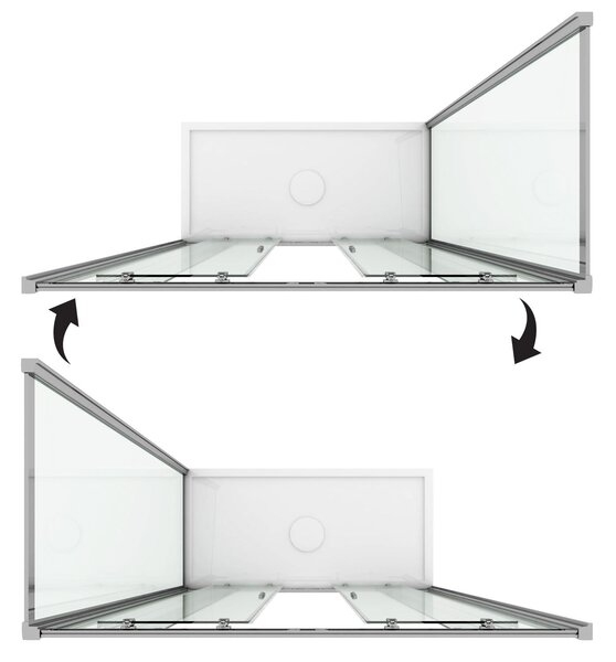 Box Doccia Angolare 2 Ante Scorrevoli In Cristallo Trasparente 6mm H185 Fosterberg Kolding Duo 70x120 cm
