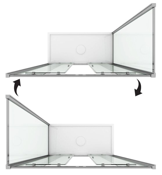 Box Doccia Rettangolare 2 Ante Scorrevoli in Cristallo Trasparente 6mm H198 Fosterberg Viborg Duo 70x120 cm