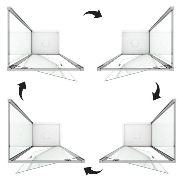 Box Doccia Angolare 70x70 cm 1 Anta Battente in Cristallo Trasparente 6mm H185 Fosterberg Koge Duo