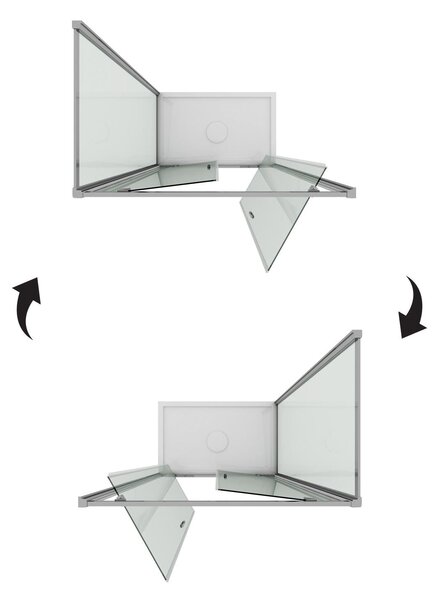 Box Doccia Angolare 70x80 cm 2 Ante Battenti in Cristallo Trasparente 6mm H185 Fosterberg Koge Duo
