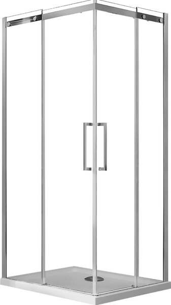 Box Doccia Angolare 70x80 cm 2 Ante Scorrevoli in Cristallo Trasparente 8mm H200 Fosterberg Horsens Sinistro
