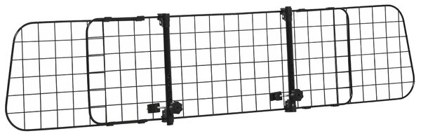 Griglia Divisoria Regolabile 91-152x30 cm per Trasporto Cani in Auto Nera