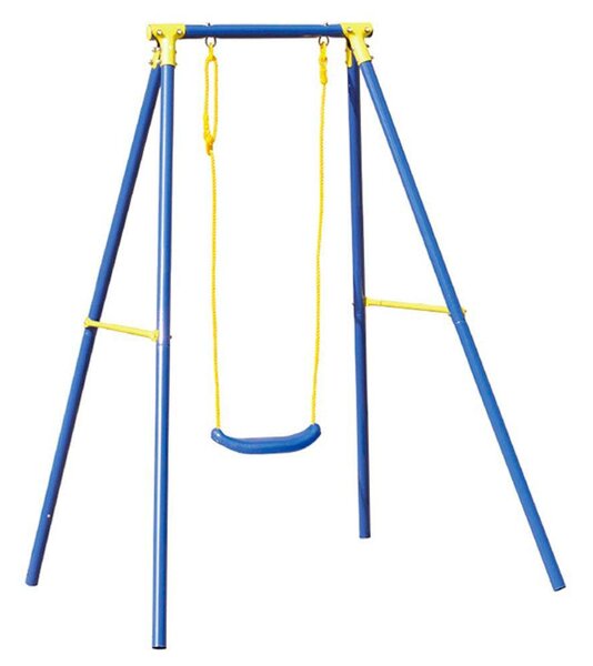 Altalena da Giardino per Bambini in Ferro Blu e Giallo