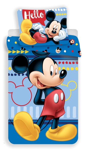 Biancheria da letto per bambini in cotone per letto singolo 140x200 cm Mickey "Hello" – Jerry Fabrics