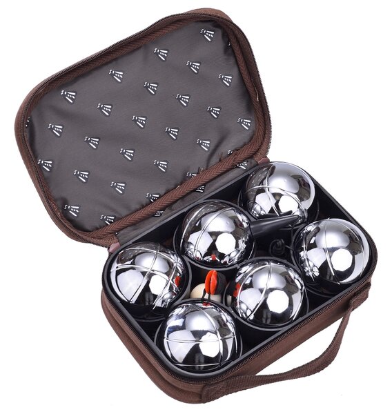 6 Bocce in Acciaio con Accessori e Borsa da Trasporto