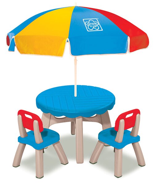Set Patio Sedie, Ombrellone e Tavolino da Esterno per Bambini