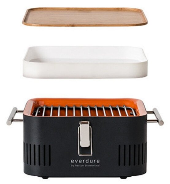 Barbecue Portatile a Carbone Carbonella 42,5x34,7x 23 cm in Metallo Cube Khaki