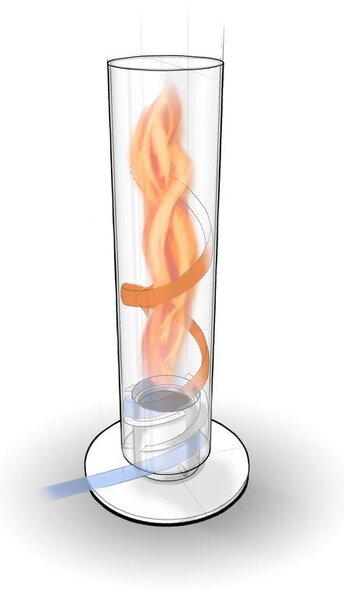 Lampada a Bioetanolo da Tavolo Ø12x54 cm in Acciaio Inossidabile Grigio