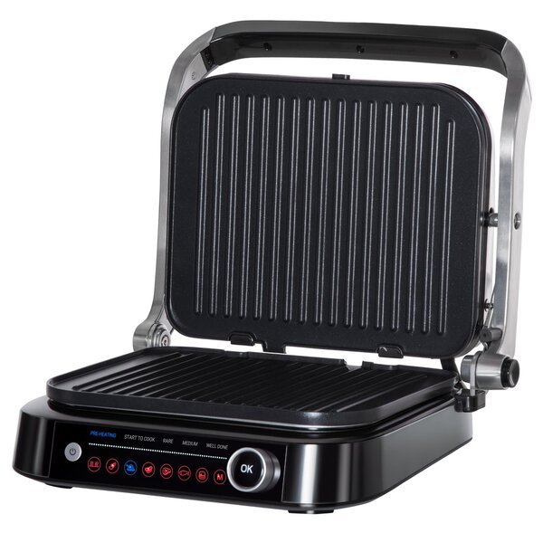 Bistecchiera Piastra Elettrica 2100W 8 Programmi di Cottura Nera