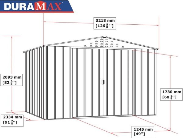 Casetta Box da Giardino 322x233x209 cm in Metallo Grigio Scuro