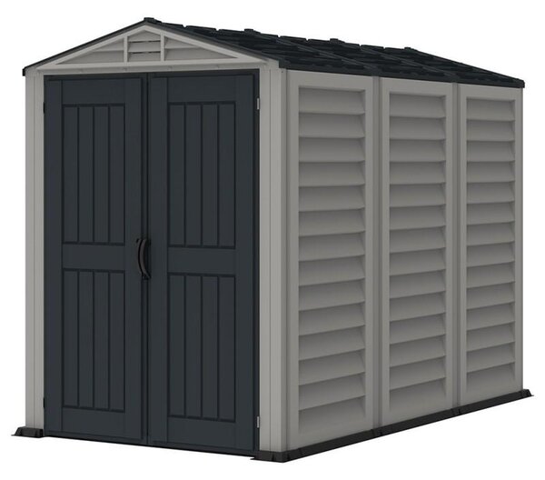 Casetta da Giardino Porta Attrezzi 161x250x210 cm in PVC Grigio/Grigio Scuro