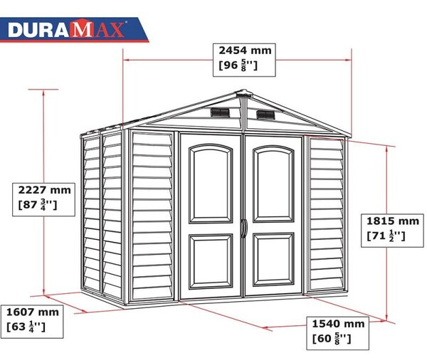 Casetta da Giardino Porta Attrezzi 245x161x223 cm in PVC Avorio/Marrone
