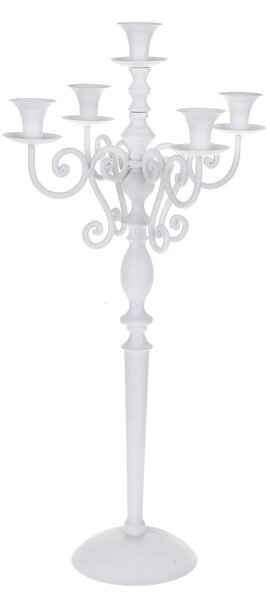Candeliere Composto da 5 Bracci Altezza 44,5 cm Bianco