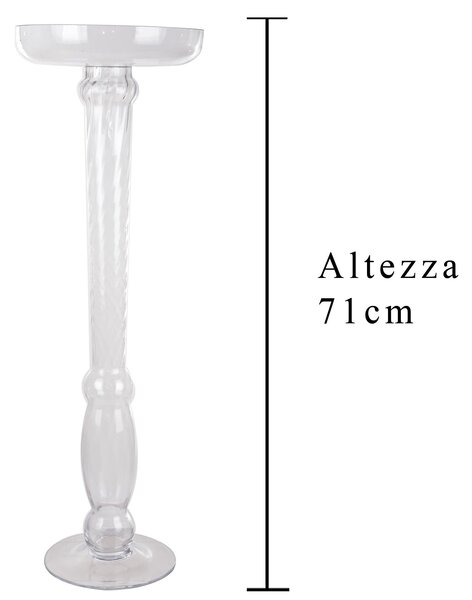 Porta Candele in Vetro Altezza 71 cm
