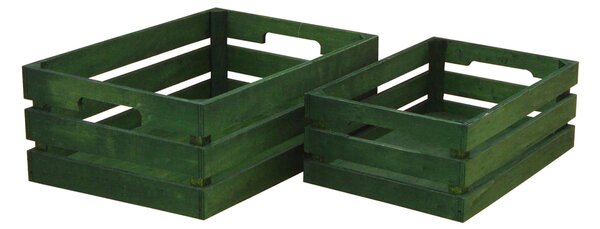 Set di 2 Cassetta in Legno Larghezza 35 cm
