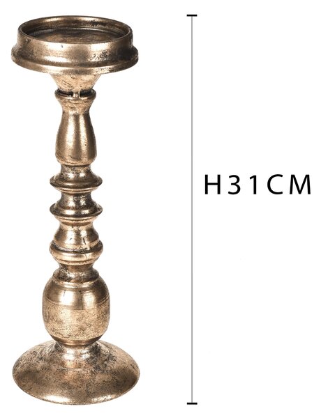 Candeliere in Metallo Altezza 31 cm Oro