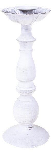 Candeliere Singolo Altezza 30 cm Bianco