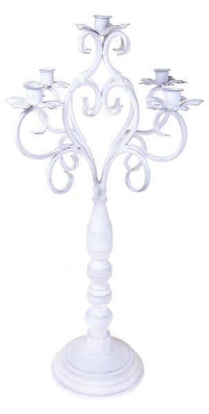Candeliere con 5 Bracci 68 cm Bianco