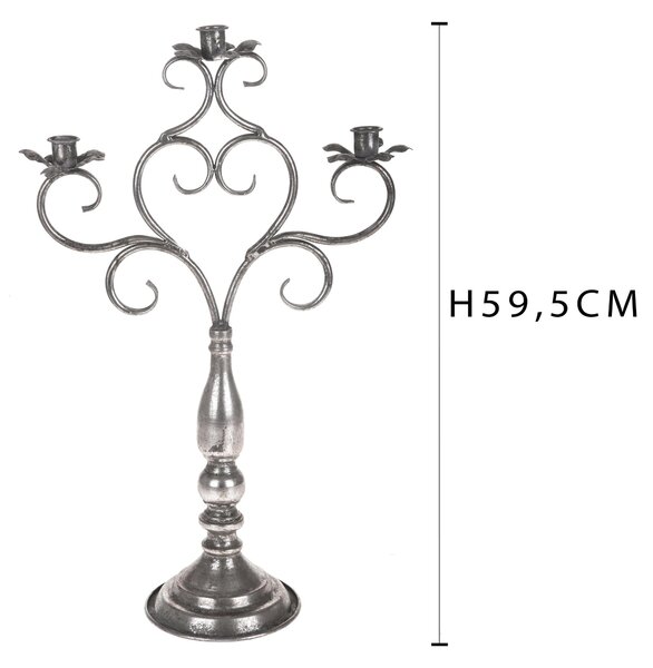 Candeliere Composto da 3 Bracci Altezza 59,5 cm