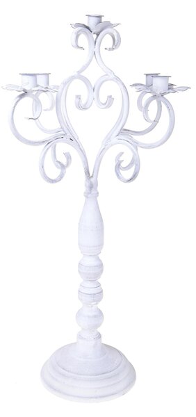 Candeliere con 5 Bracci 68 cm Bianco