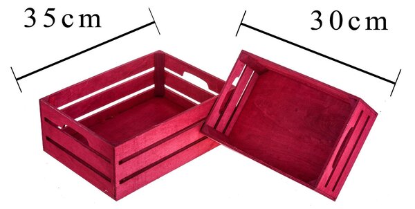 Set di 2 Cassetta in Legno Larghezza 35 cm