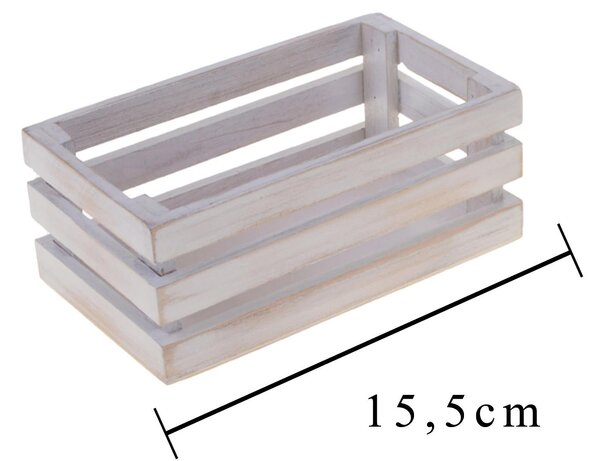 Set 4 Cassette di Legno Larghezza 15,5x10x7 cm