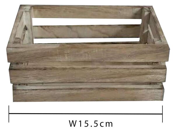 Set 4 Cassette di Legno Larghezza 15,5 cm