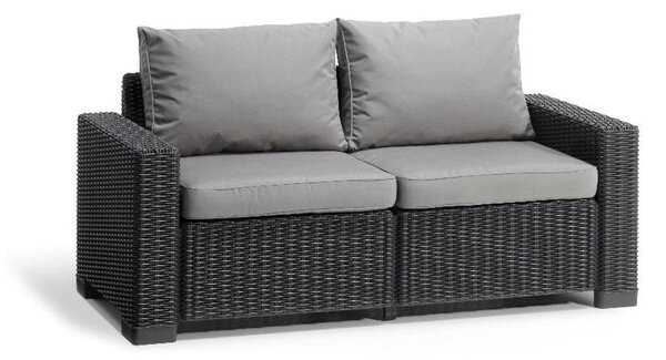 Divano 2 Posti da Giardino 141x68x71,5 cm in Resina Keter California Antracite