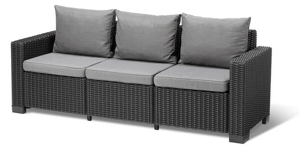 Divano 3 Posti da Giardino 198x68x71,5 cm in Resina Keter California Antracite