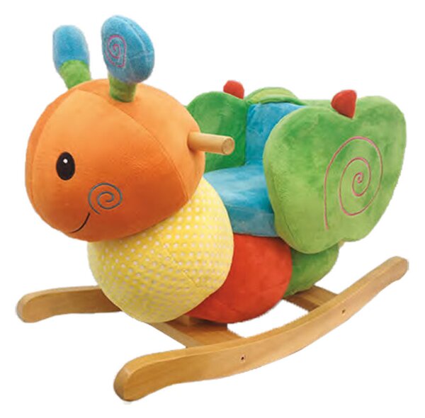 Dondolo Lumachina Colorato in Peluche e Legno per Bambini