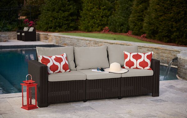 Divano 3 Posti da Giardino 198x68x71,5 cm in Resina Keter California Antracite