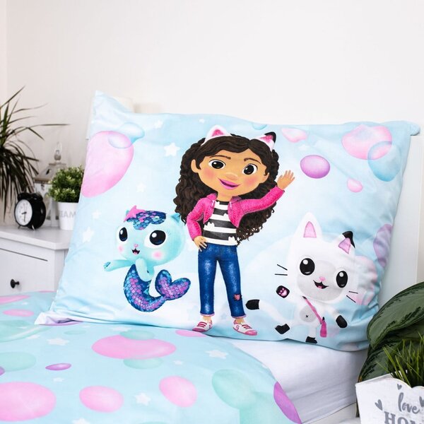 Biancheria da letto per bambini in microfibra per letto singolo 140x200 cm Gabby's Dollhouse "bubbles" – Jerry Fabrics