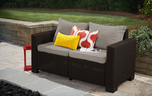 Divano 2 Posti da Giardino 141x68x71,5 cm in Resina Keter California Antracite