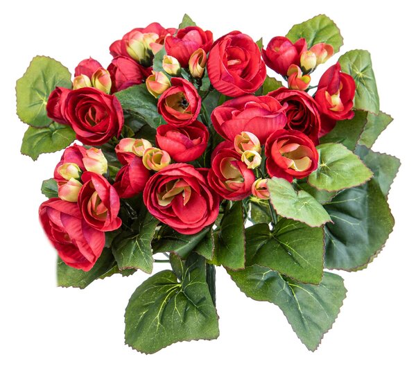 Set 3 Bouquet Artificiale di Begonia Altezza 28 cm