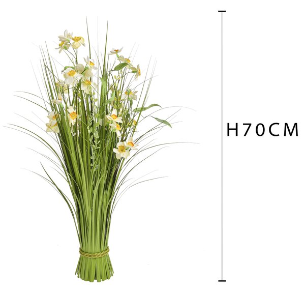 Fascio Artificiale con Narcisi Altezza 70 cm Arancio
