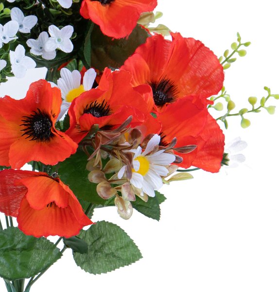 Set 2 Bouquet Artificiale Papaveri Artificiale/daisy X 14 44 cm