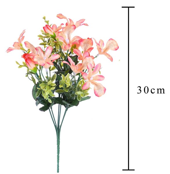 Set 8 Bouquet Artificiali Mini di Orchidee Altezza 30 cm