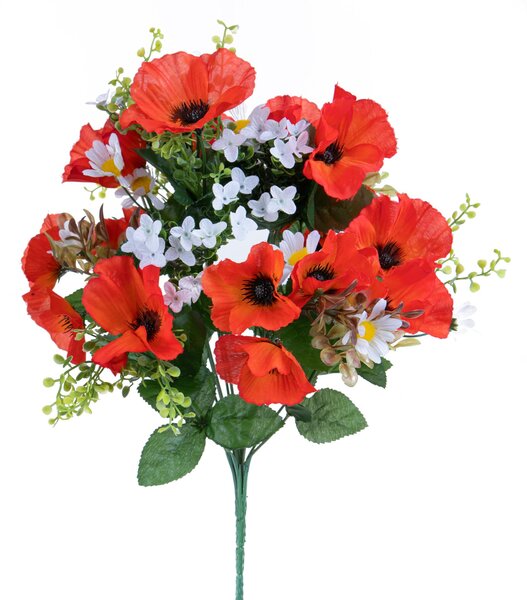 Set 2 Bouquet Artificiale Papaveri Artificiale/daisy X 14 44 cm