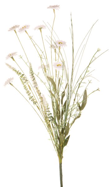 Set 4 Fiori Artificiali di Campo con Margherita Altezza 60 cm Bianco