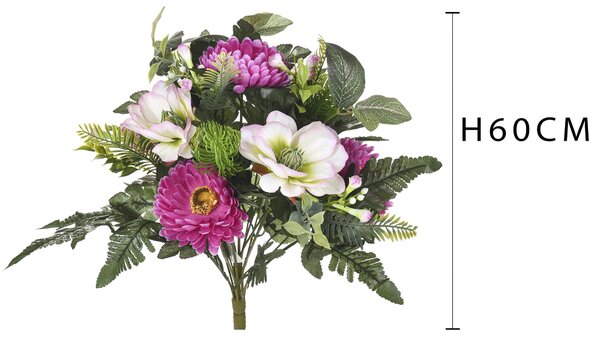 Set 2 Bouquet Artificiale con Magnolia Altezza 60 cm Rosa