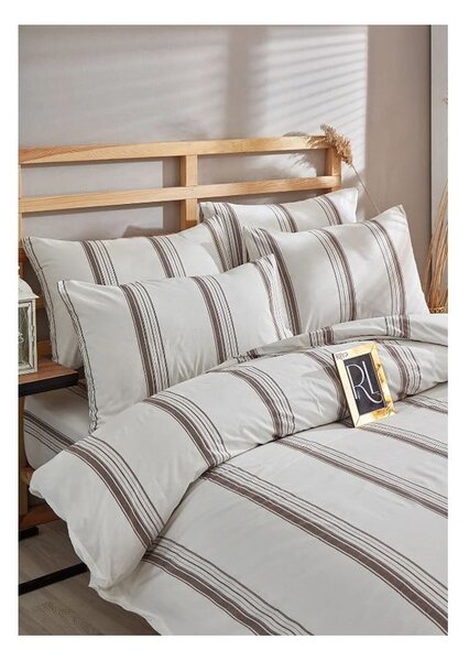 Lenzuolo matrimoniale in cotone marrone-beige 200x220 cm - Mila Home