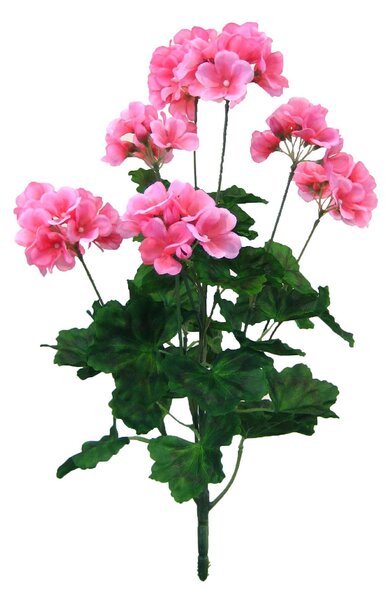 Set 2 Cespuglio di Geranio Artificiale Altezza 54 cm Rosa