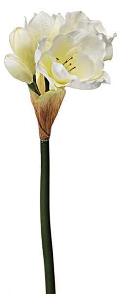 Set 3 Fiori Artificiali di Amaryllis Altezza 77 cm Bianco