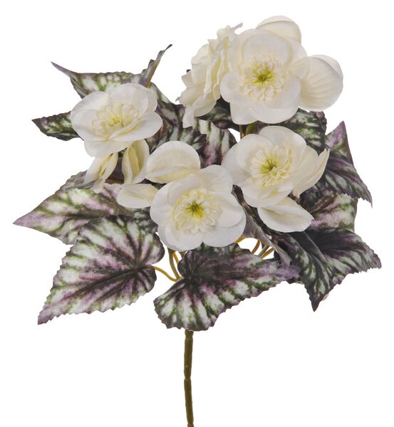 Set 6 Begonia Fiorita Artificiali Composta da 5 Fiori Altezza 28 cm