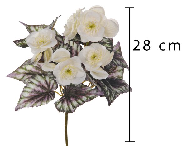 Set 6 Begonia Fiorita Artificiali Composta da 5 Fiori Altezza 28 cm