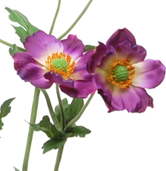 Set 12 Fiori Artificiali di Anemone Altezza 81 cm Viola