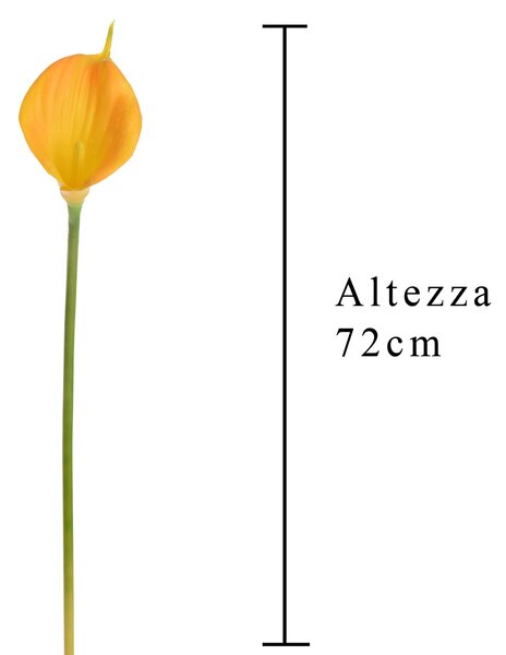 Set 12 Calla Artificiale Singola Altezza 72 cm Giallo