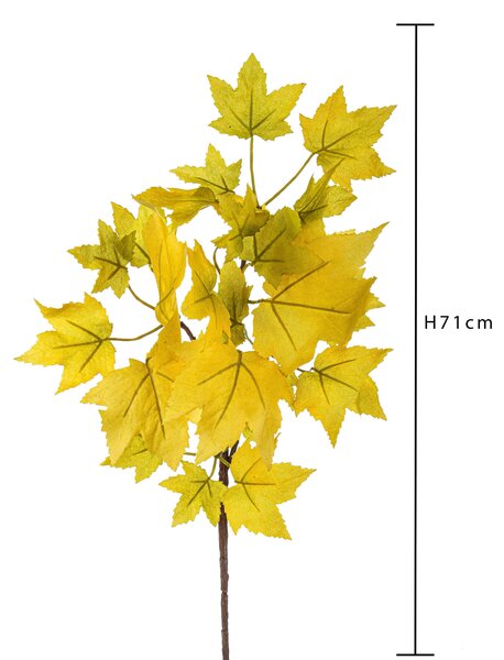 Set 4 Ramo Artificiale con Foglie di Platano autunnale