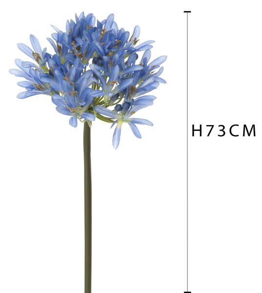 Set 4 Fiori Artificiali di Agapantus Altezza 73 cm Blu